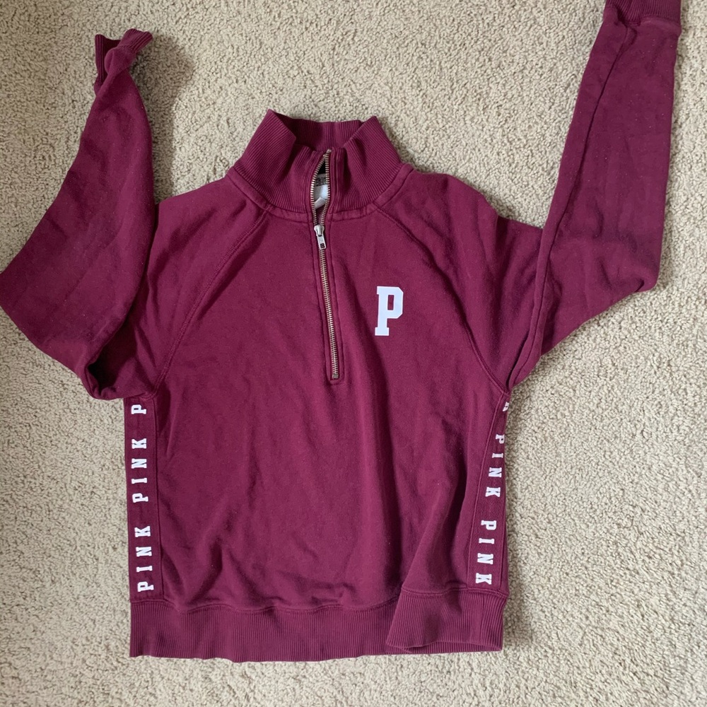 PINK 1/4 zip sweatshirt